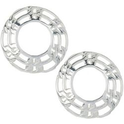 Piper & Taylor Faux Link Circles Silver Tone Stud Earrings
