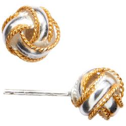 Woven Metal Stud Earrings