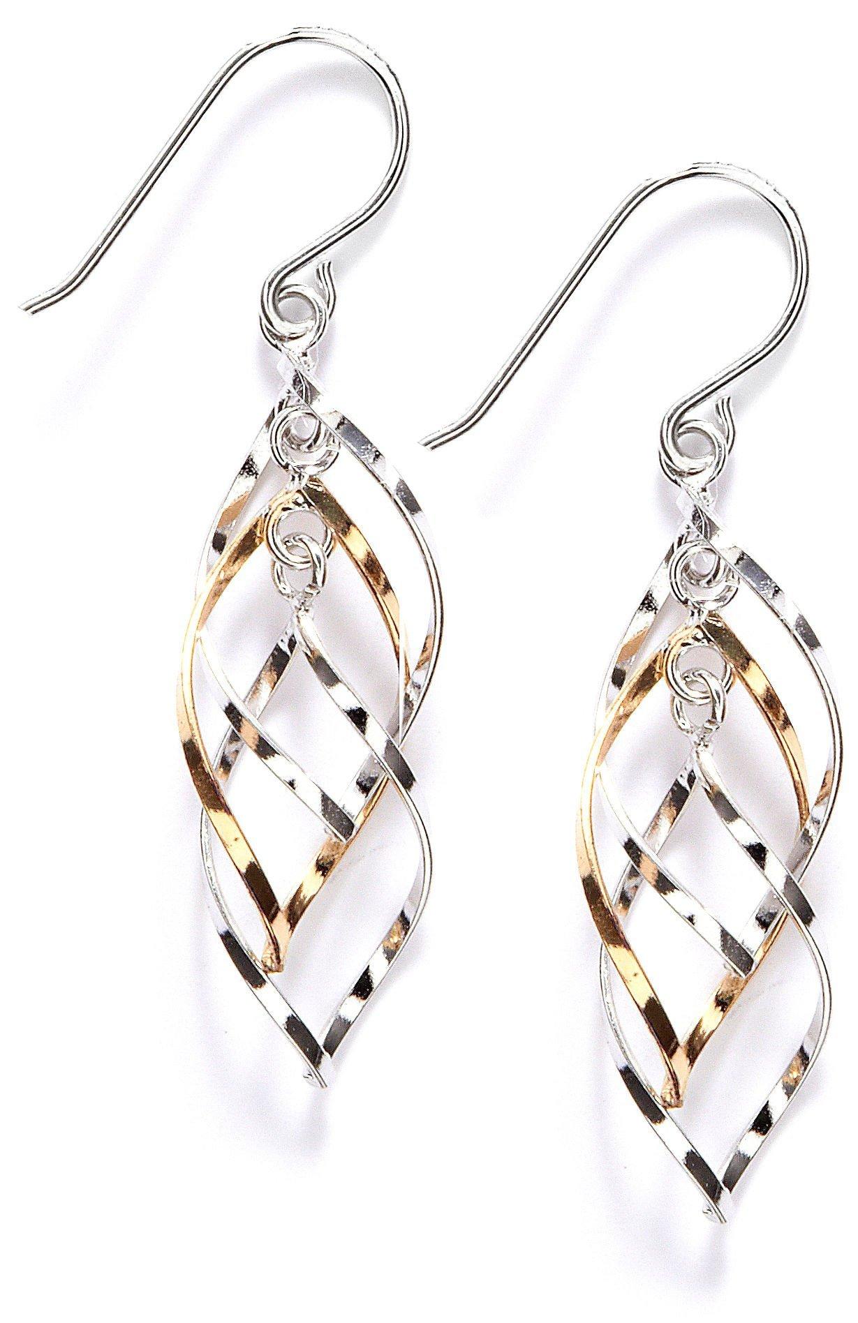 Piper & Taylor Two Tone Spiral Drop Earrings