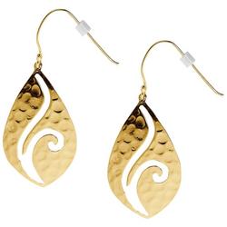 Marquise Swirl Cut Out Hammered Earrings