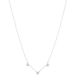 Piper & Taylor 16 In. Pave Hearts Frontal Necklace