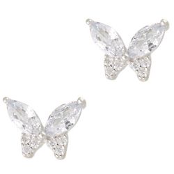 Piper & Taylor Sterling Silver CZ Butterfly Earrings