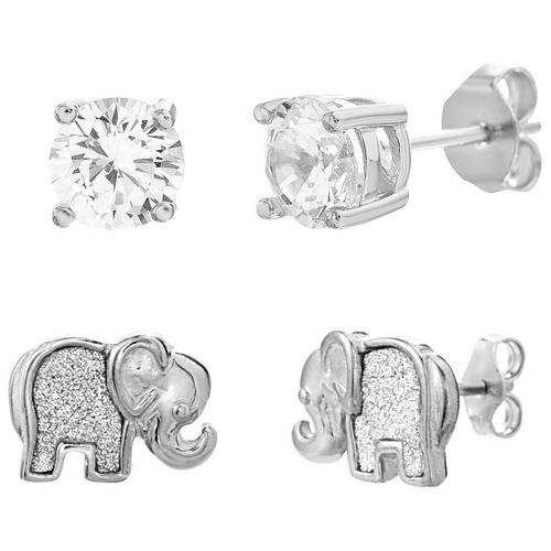 Piper & Taylor 2-Pc. Cubic Zirconia Elephant Earrings