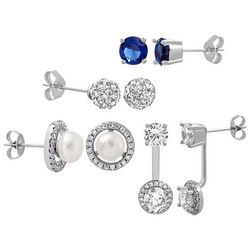 Piper & Taylor 4-Pc. CZ post Earring Set