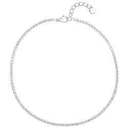 Piper & Taylor Silver Plate Cubic Zirconia Anklet