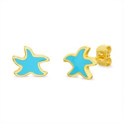 Piper & Taylor Gold Plate Enamel Starfish Stud Earrings