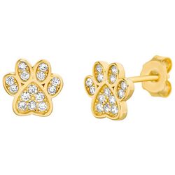 Piper & Taylor Pave Paw Print Stud Earrings