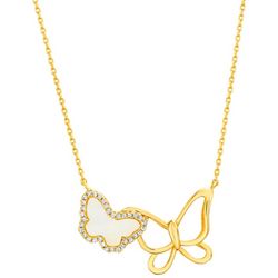 Piper & Taylor Gold Duo Butterfly Pendant Necklace