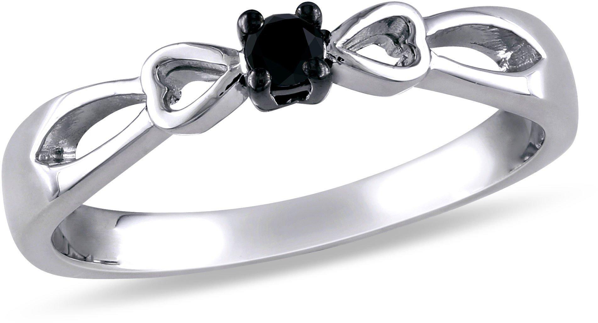 1/10-ct. T.W. Black Diamond Heart Ring