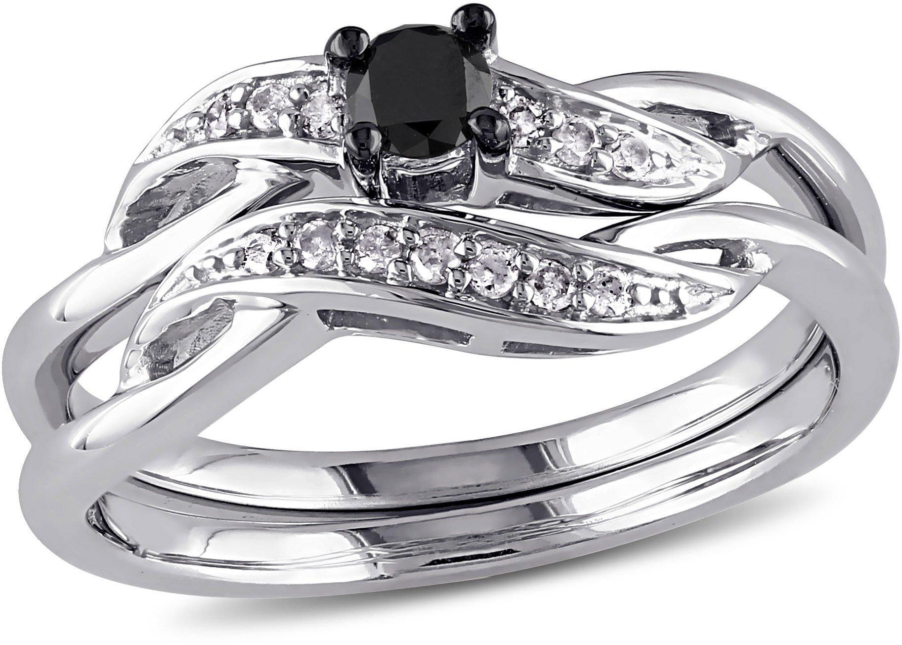 1/4-ct. T.W. Black Diamond Ring Set