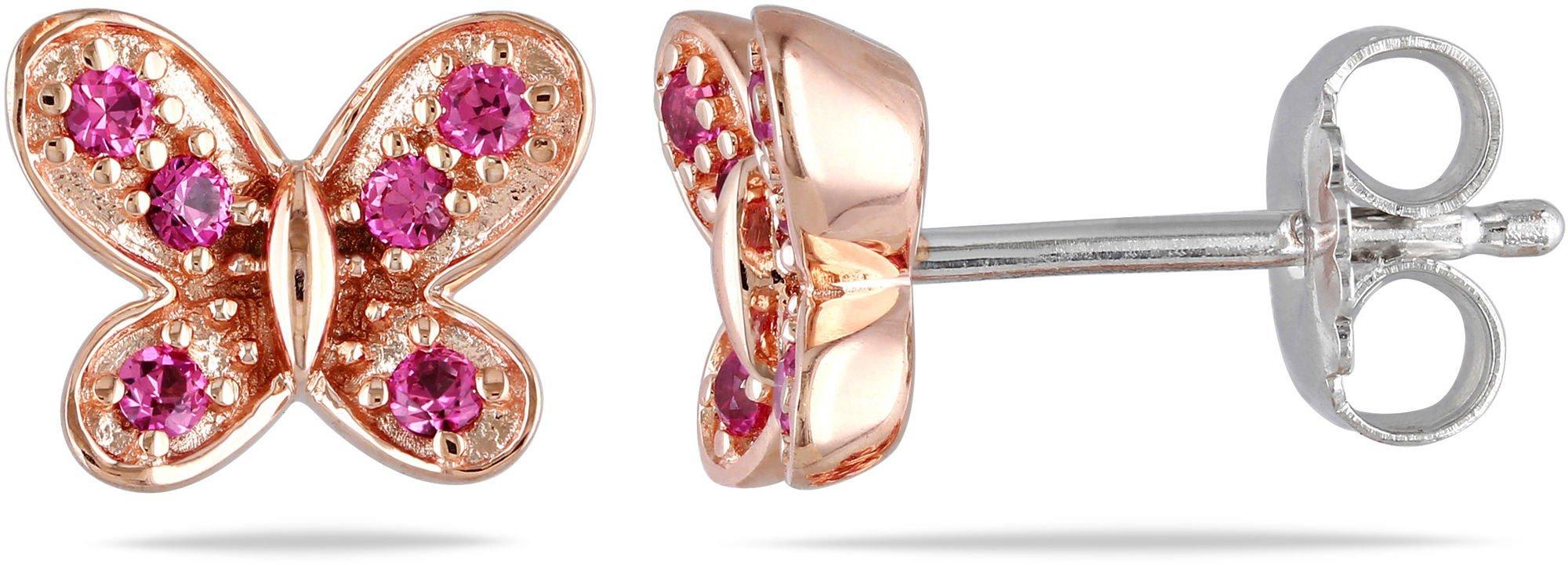 Pink Sapphire Butterfly Earrings