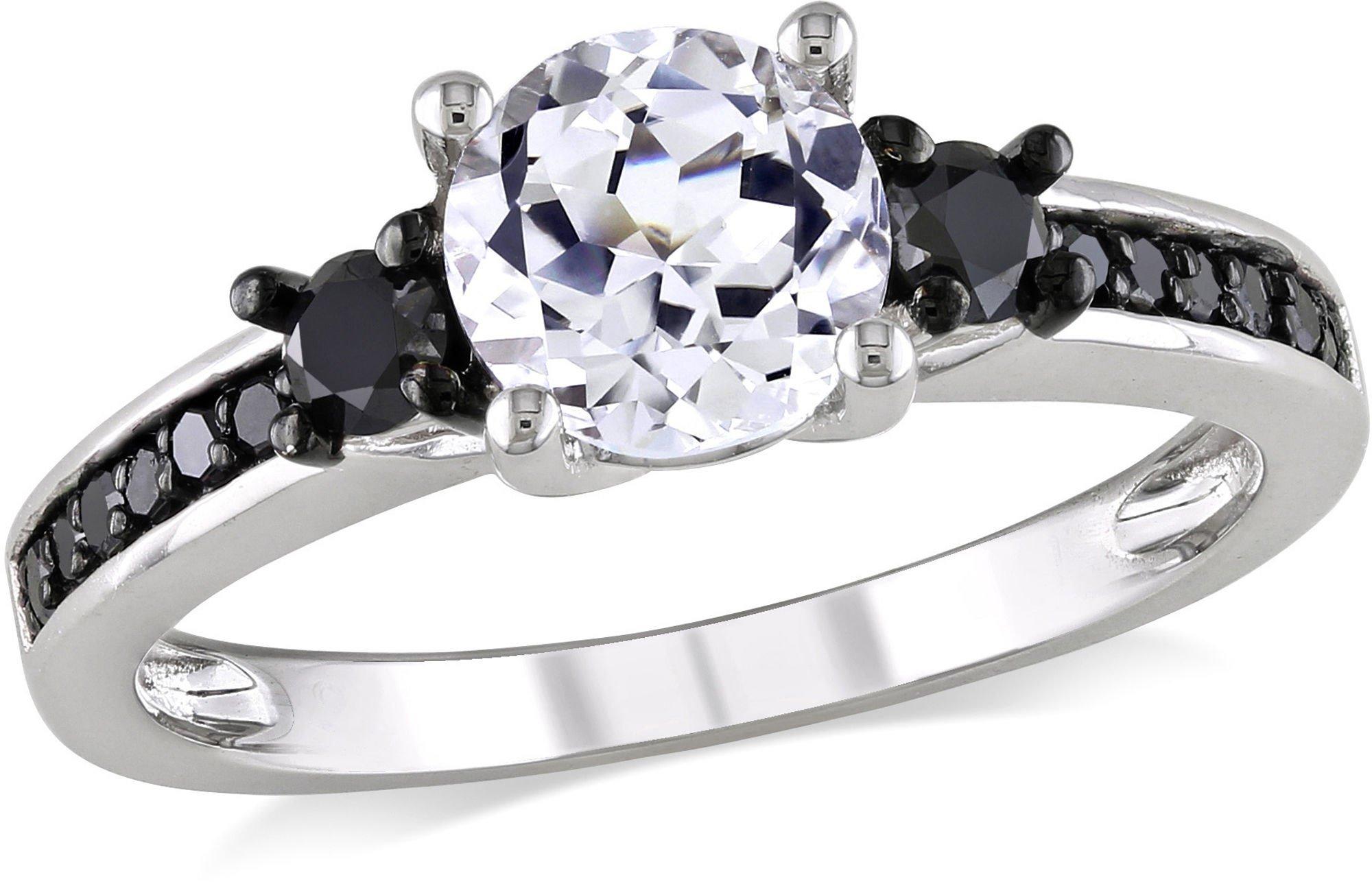 1 3/8-ct. T.G.W. Sapphire Black Diamond Ring