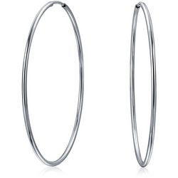 BLING Sterling Silver Thin Continous 2'' Hoops