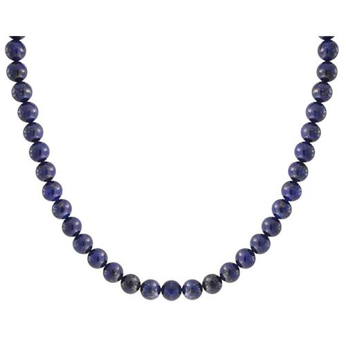 BLING Silver Plated Lapis Lazuli Bead Necklace