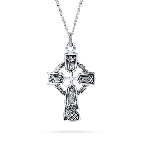 BLING Celtic Trinity Cross Pendant Necklace