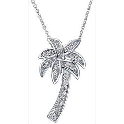 Pave Cubic Curconia Palm Tree Necklace