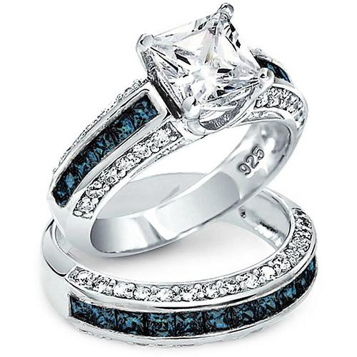 BLING Sapphire 2 ct. Square Cut Wedding Ring