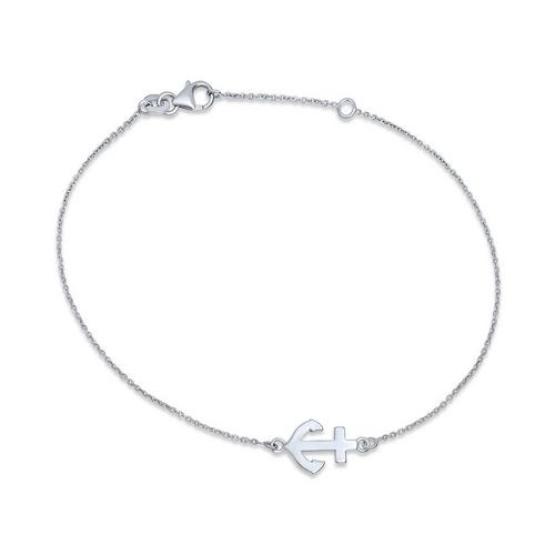 BLING Jewelry Sterling Silver Anchor Anklet
