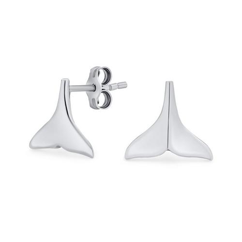 BLING Jewelry Petite Whale Tail Stud Earrings