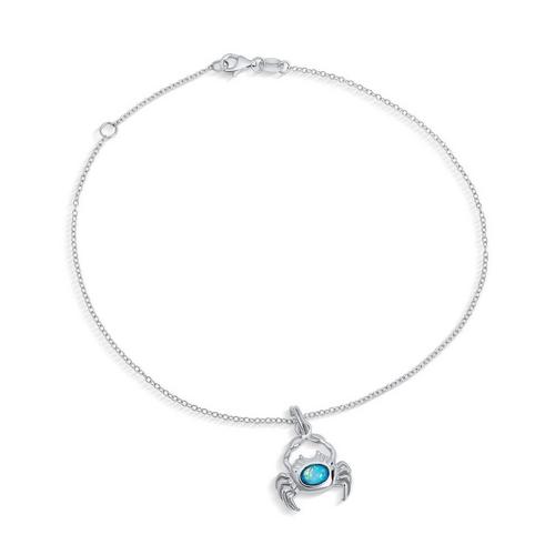 BLING Jewelry Blue Opal Crab Anklet