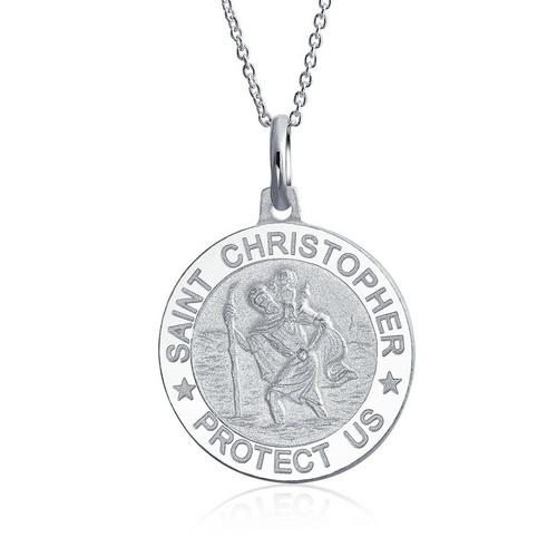 BLING St. Christopher Silver Pendant Necklace