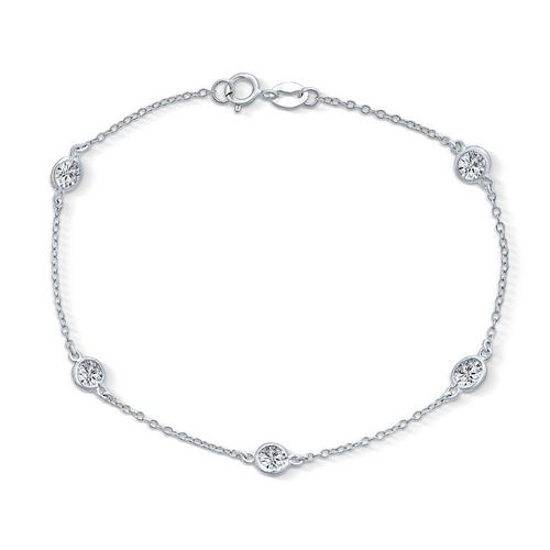 BLING Cubic Zirconia Sterling Silver Anklet