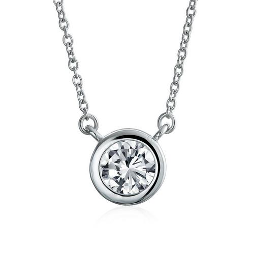 BLING Round Cubic Zirconia Pendant Necklace