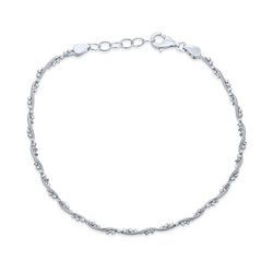BLING Sterling Silver Twisted Chain Anklet