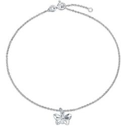 BLING Sterling Silver Origami Butterfly Anklet