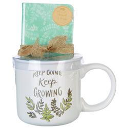Ceramic Keep Growing Mug & Journal Gift Set