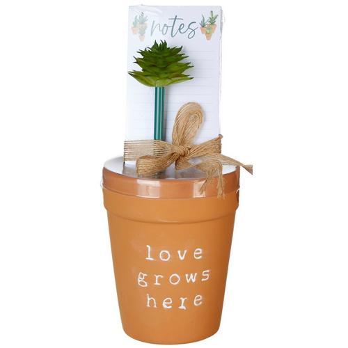 Eccolo 3-Pc. Love Grows Here Planter, Notepad &
