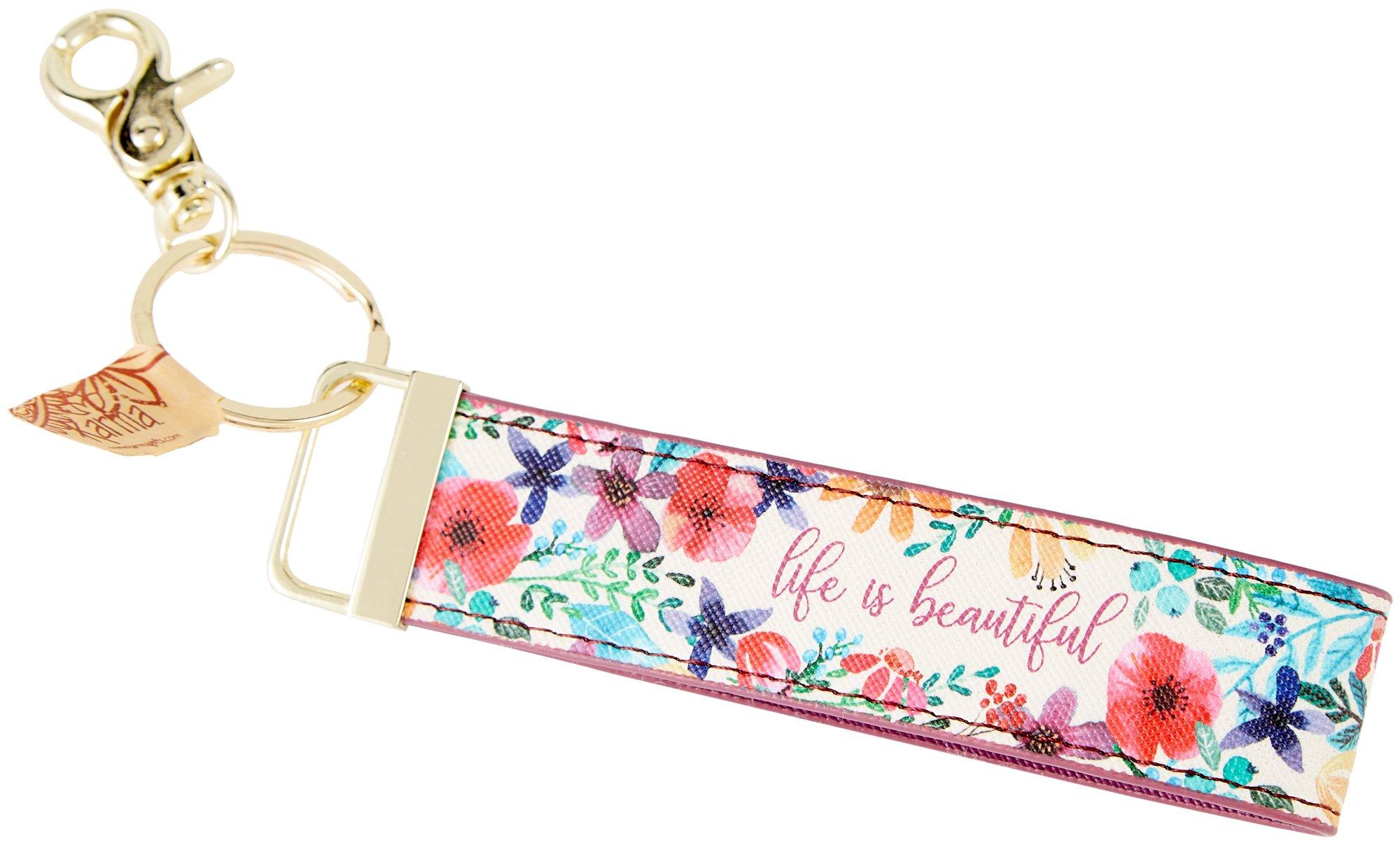 Floral Life Is Beautiful Loop Keychain