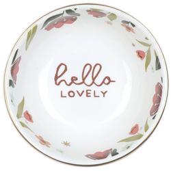 Hello Lovely Floral Ceramic Trinket Bowl