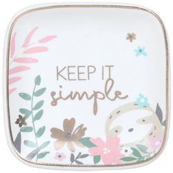 Karma 3 In. Floral Keep It Simple Ceramic Trinket Tray