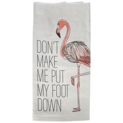 Karma Flamingo Print Tea Towel