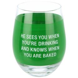 16 oz. he Sees You Wine Glass