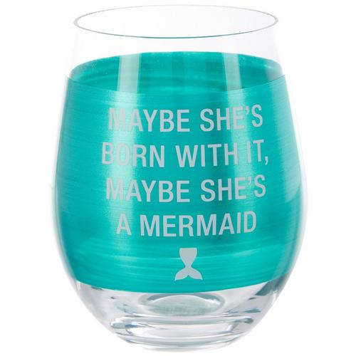 About Face Designs 16 oz. Mermaid Stemless Wine