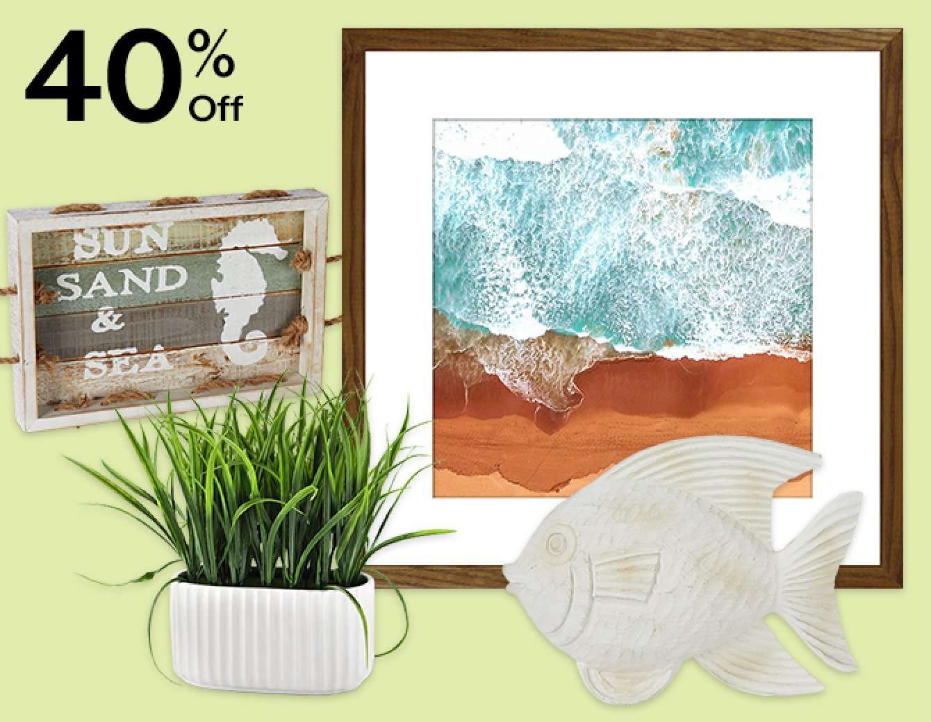 40% off floral, wall & home decor