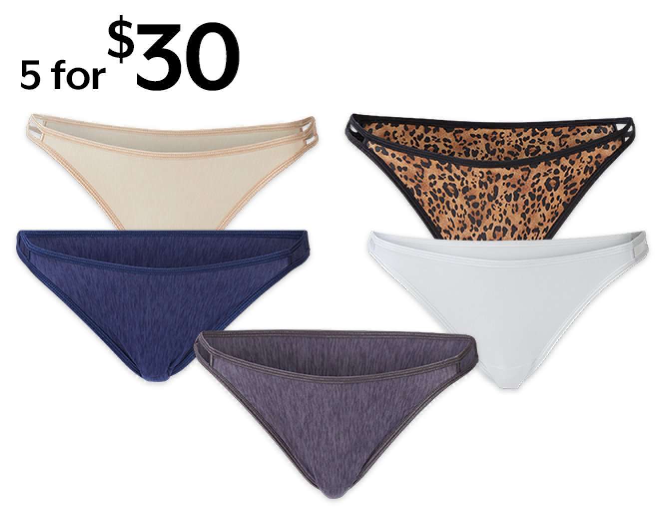 5 for $30 select panties
