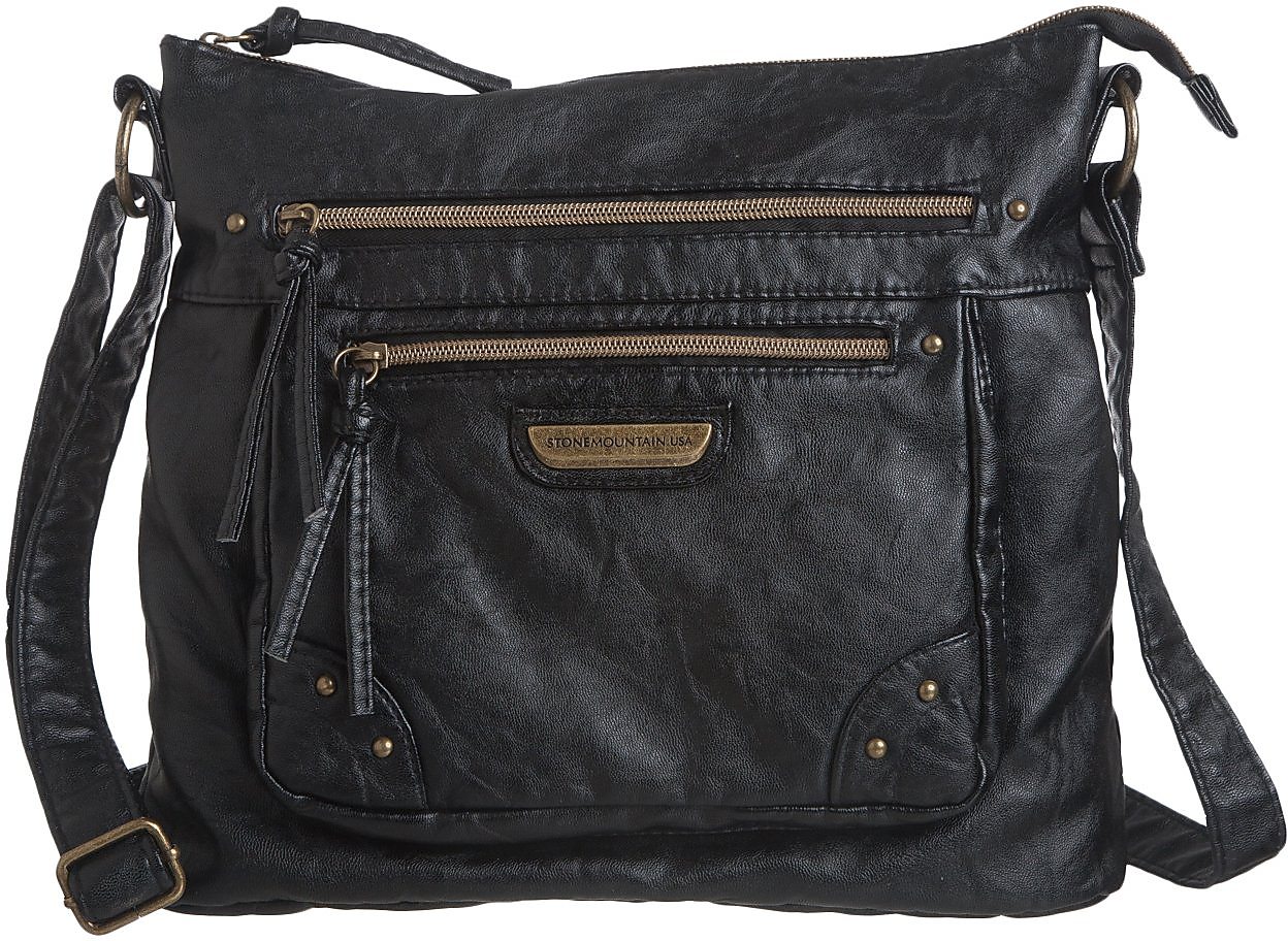Stone Mountain Smoky Mountain Front Zip Handbag One Size Black | eBay