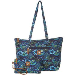 Stone Mountain Handbag Bealls Florida Stone Mountain Navy Blue Paisley Tote Handbag