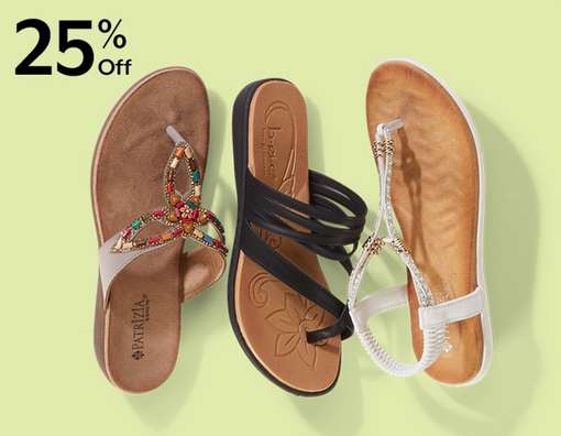 25% off comfort sandals for women