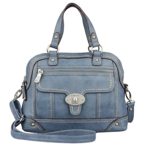 B.O.C. Deavenport Stitched Vegan Leather Satchel Handbag