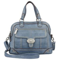 Deavenport Stitched Vegan Leather Satchel Handbag
