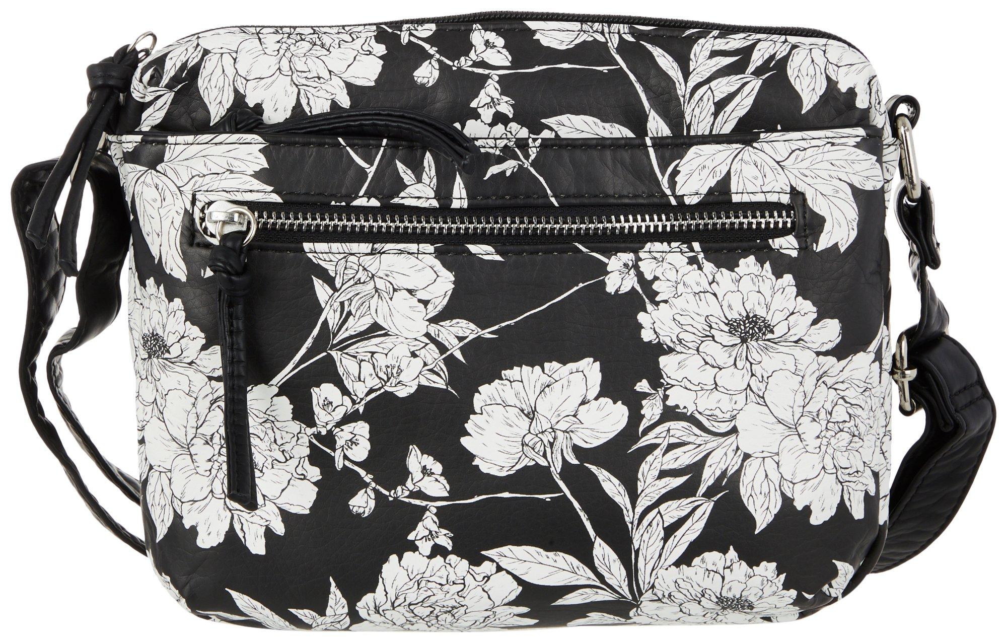 Bueno Floral Print Soft Washed Crossbody Bag