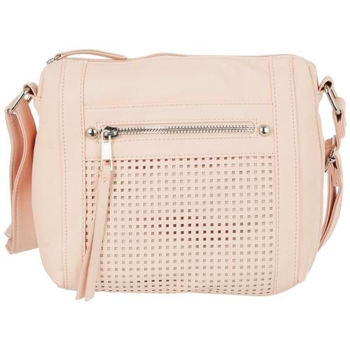 Bueno Solid Perforated Soft Washed Crossbody Bag