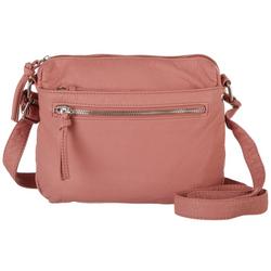 Solid Grainy Washed Crossbody Bag