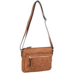 Bueno Solid Color Flap Front Vegan Leather Crossbody