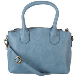 Bueno Solid Color Double Handle Vegan Leather Tote Handbag