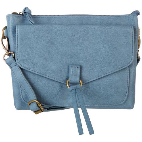 Bueno Solid Flap Front Vegan Leather Crossbody